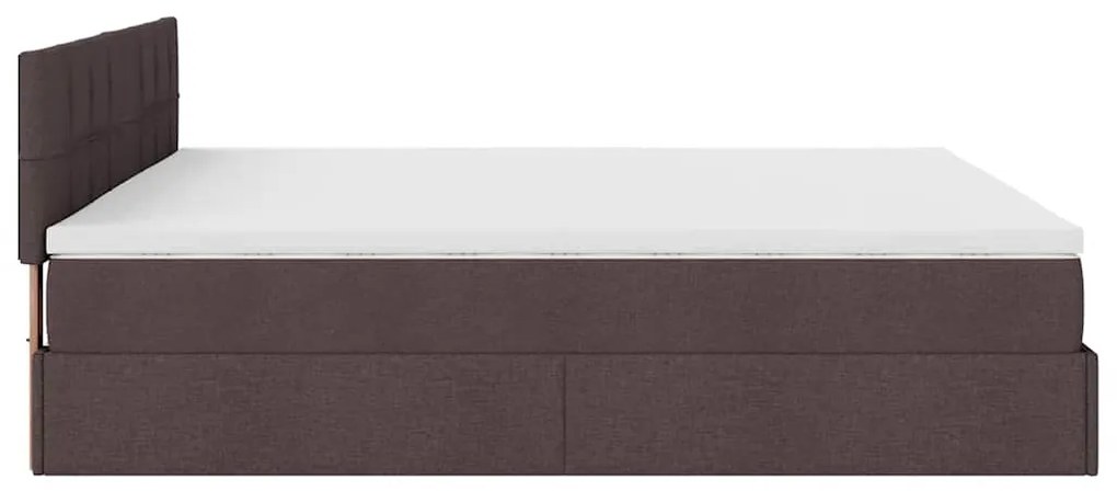 Estrutura de cama otomana com colchão 180x200cm castanho escuro