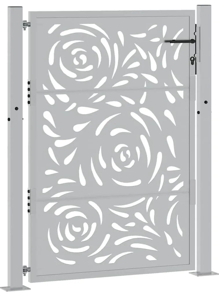 Portão de jardim 105x130 cm design de chama de aço resistente