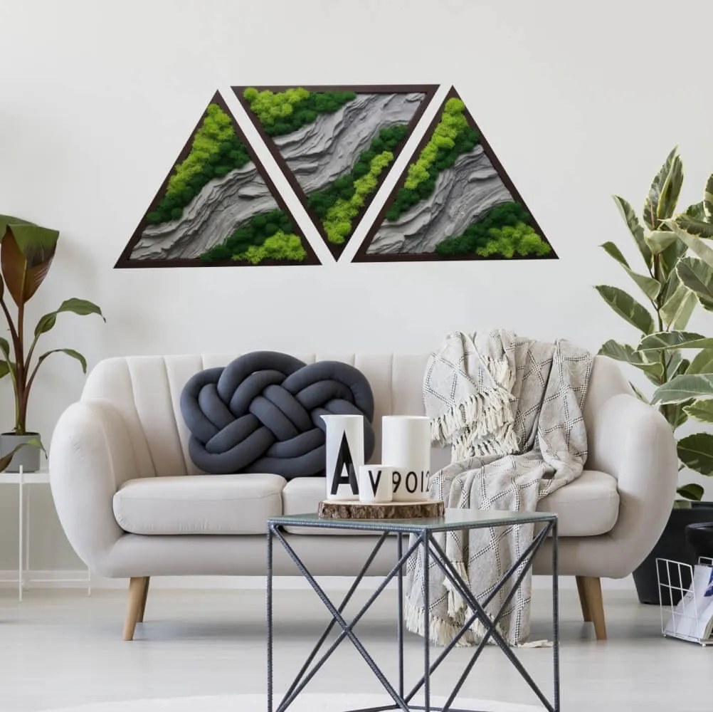 Autocolante Tríptico triangular - Panorama de montanha e relevo rochoso