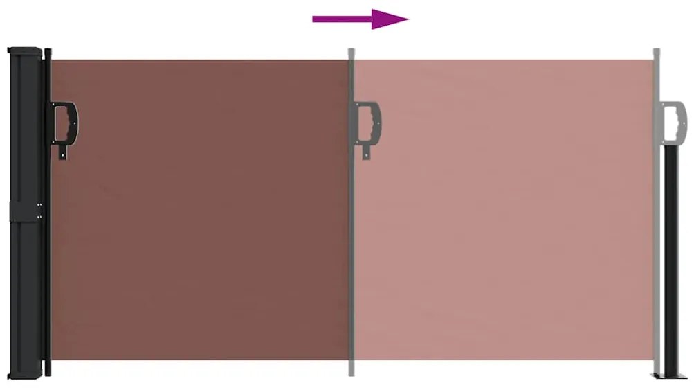 Toldo lateral retrátil 100x500 cm castanho
