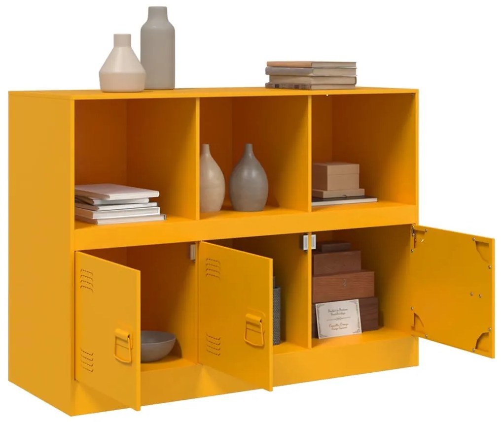 Aparador 99x39x73 cm aço amarelo mostarda