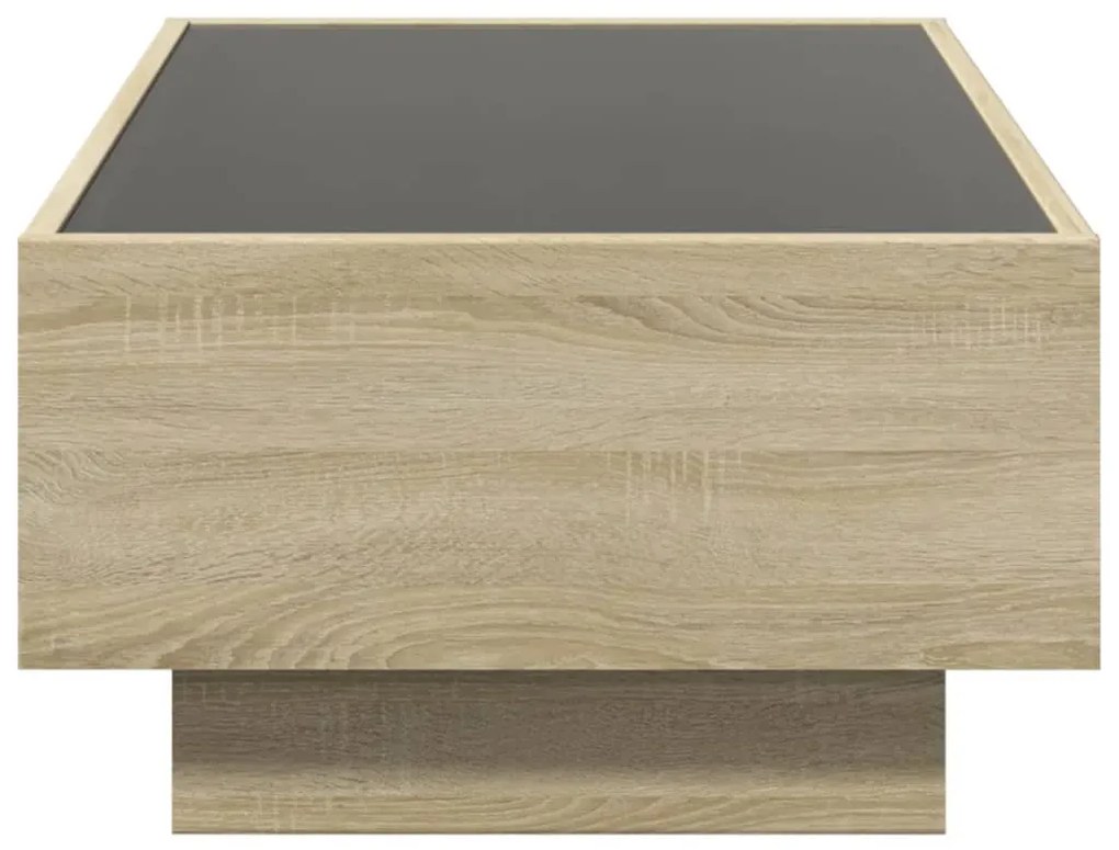 Mesa de centro c/ LEDs 90x50x30 cm derivados de madeira