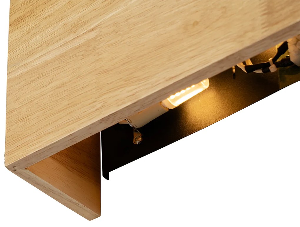 Candeeiro de parede rústico em madeira de carvalho - Otan