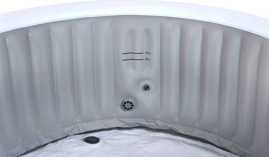 Spa insuflável portátil para 4 Pessoas com bolhas, banheira de hidromassagem, jacuzzi, cinzento