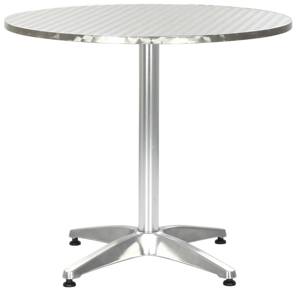 vidaXL Mesa de jardim 80x70 cm alumínio prateado