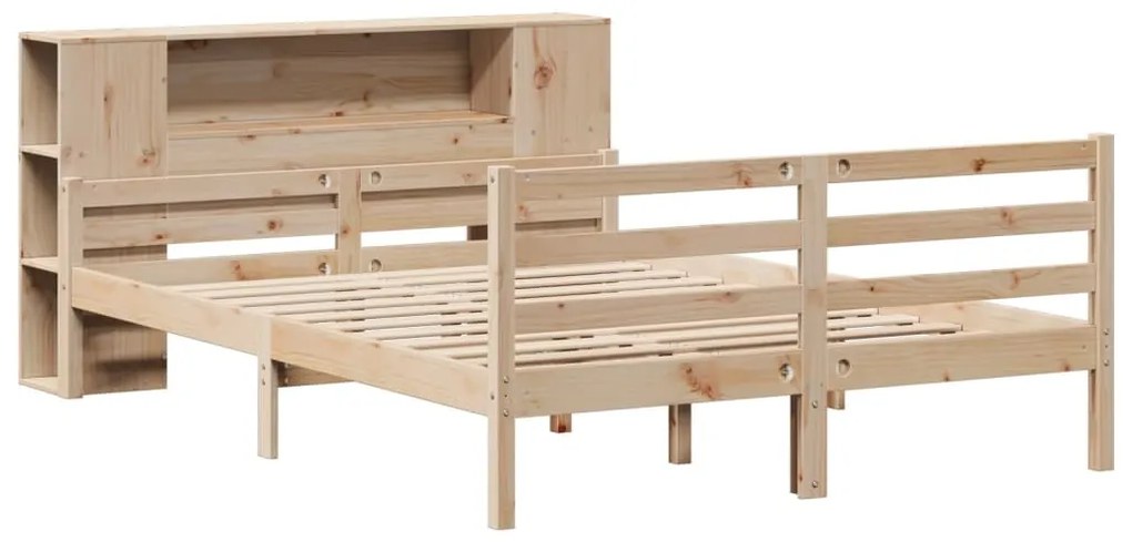 Cama com estante sem colchão 150x200 cm pinho maciço