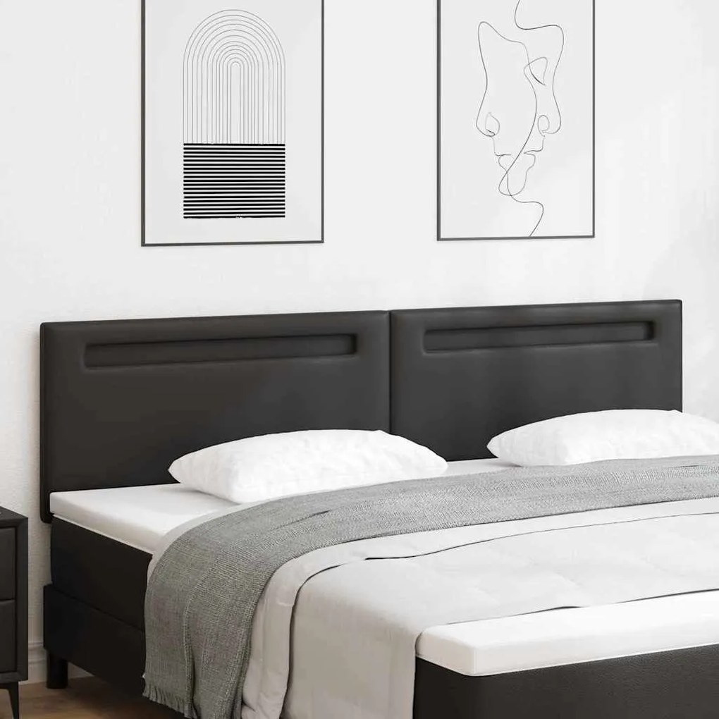 Cabeceira VidaXL Design Simples Preta 200 cm em Couro Sintético