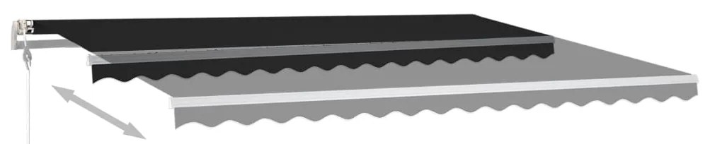 Toldo retrátil manual com luzes LED 4x3,5 m antracite