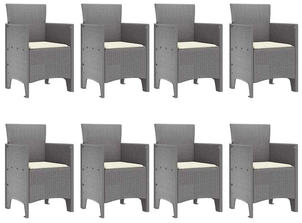 Conjunto de Jantar ao Ar Livre 9 pcs Branco 250 x 100 x 73 cm