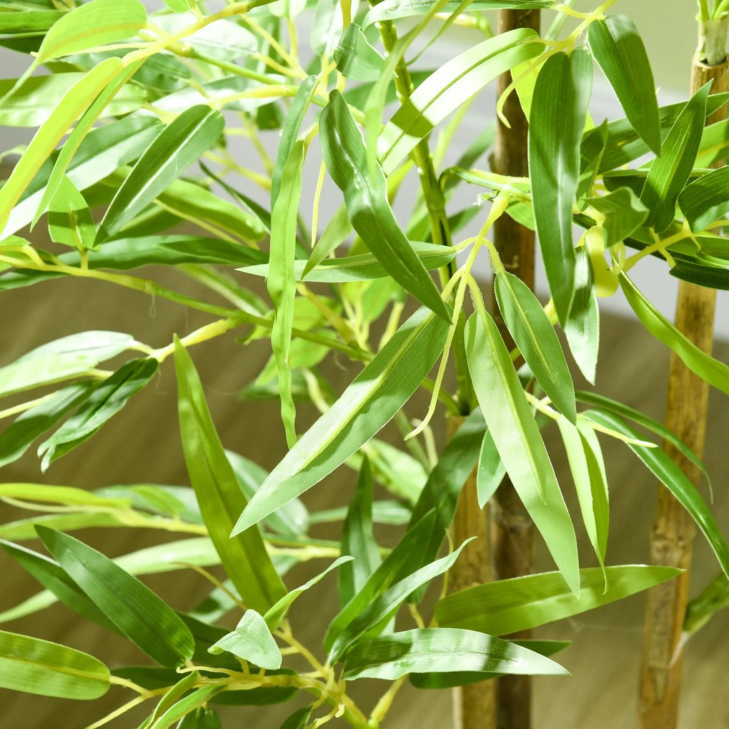 2 Plantas Artificiais com Vaso Plantas Sintéticas de Bambu com 498 Fol