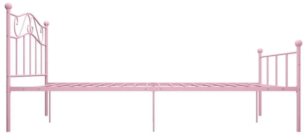 Estrutura de cama 140x200 cm metal rosa