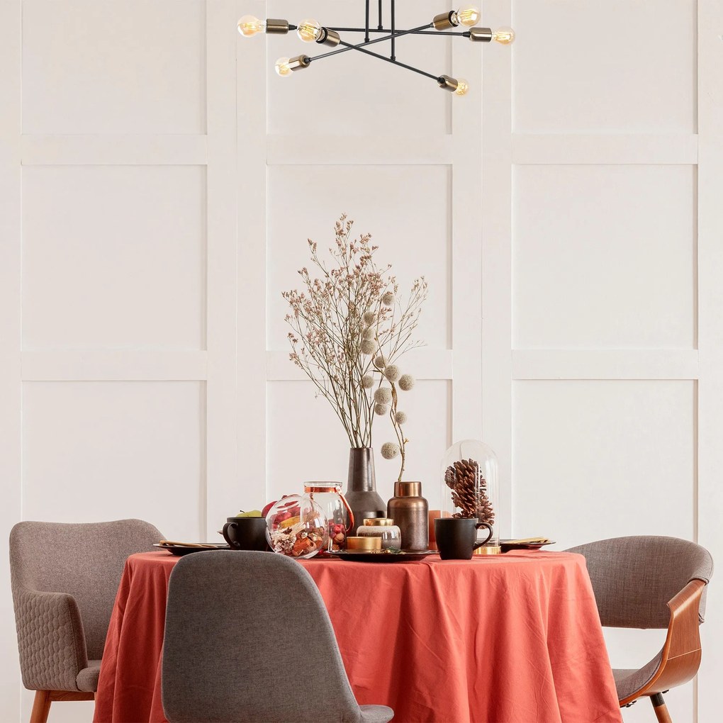 Candeeiro de Teto Fleur – Preto – 66 x 66 cm