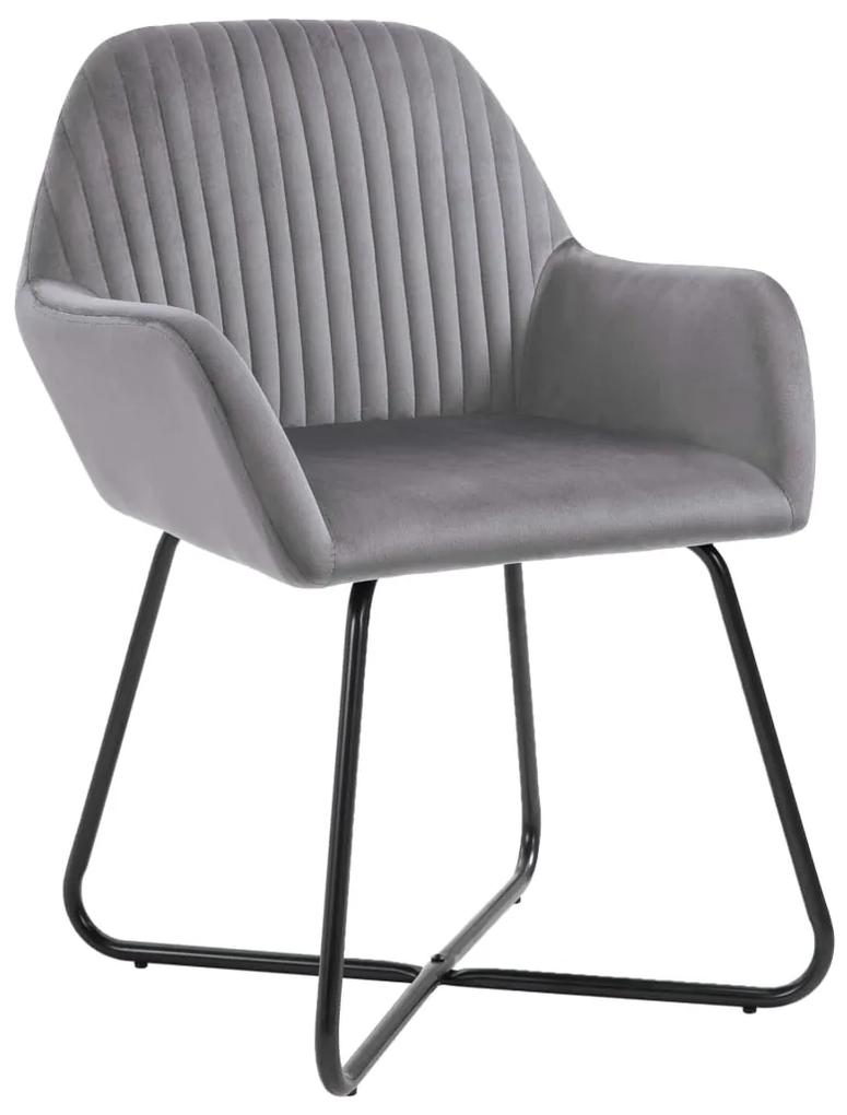 Conjunto de 2 Cadeiras Luce em Veludo - Cinzento - Design Nórdico