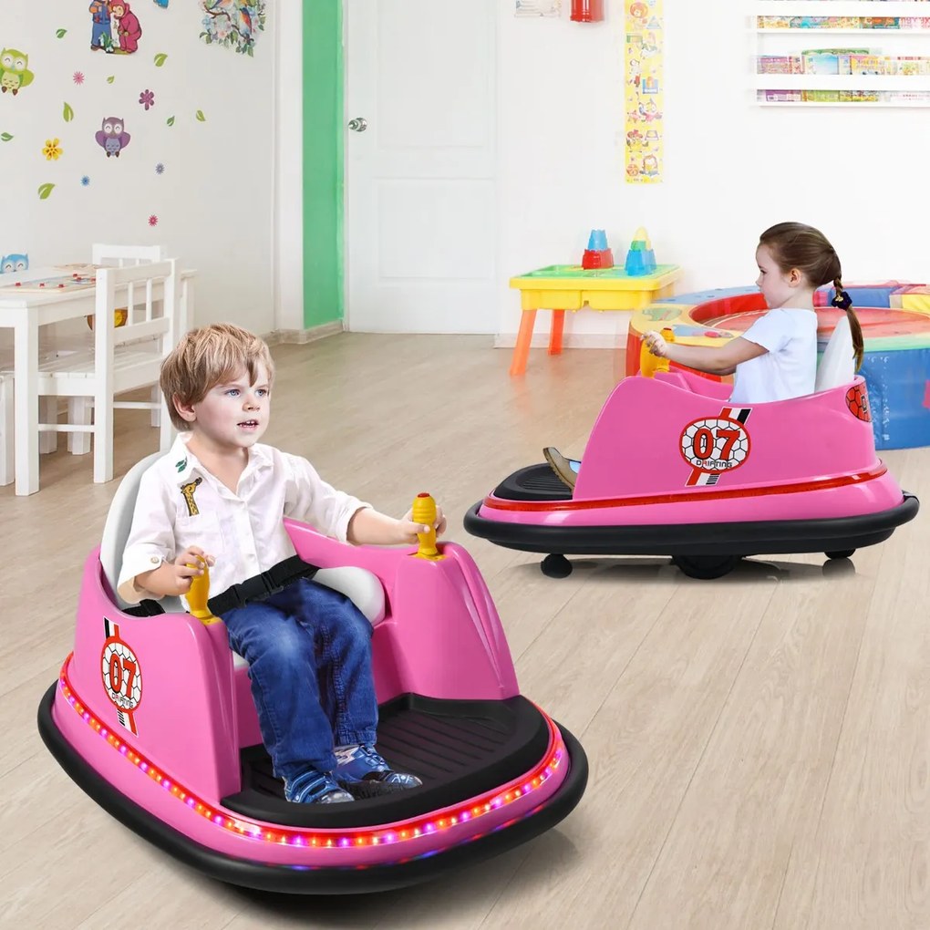 Carrinho de choque elétrico infantil 6V com luzes piscantes 57 x 75 x 42 cm vermelho
