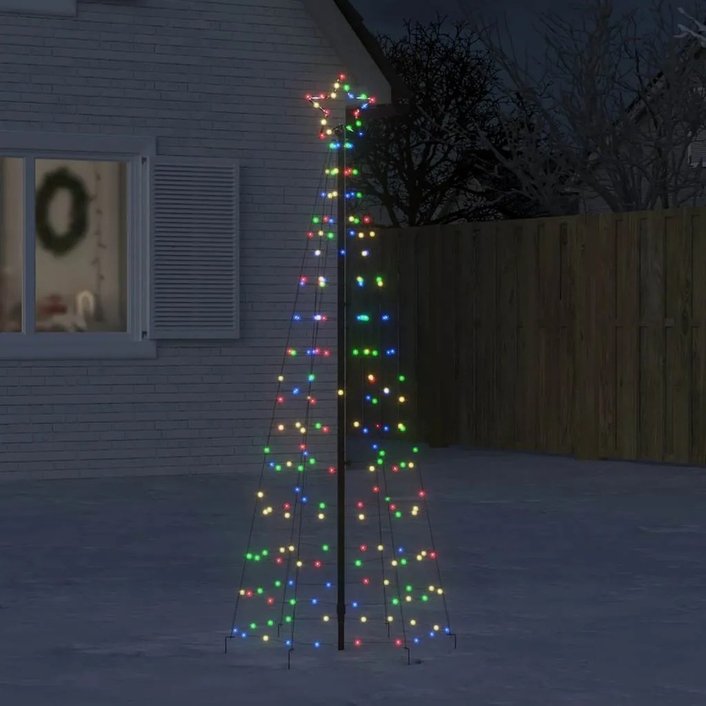 vidaXL Árvore de Natal LED com Spikes 220 LEDs Coloridos 180 cm