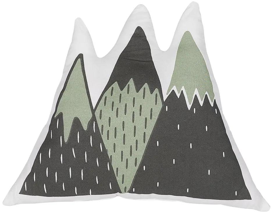 Almofada verde e preta com padrão de montanhas 60 x 50 cm INDORE Beliani
