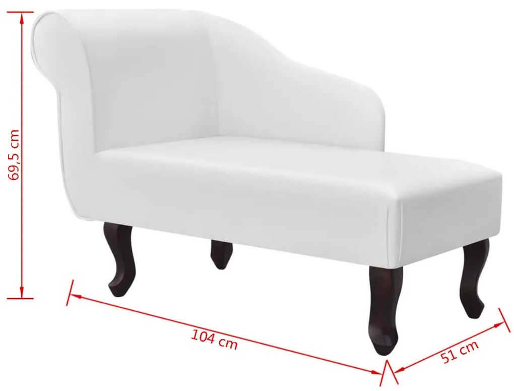 Chaise longue couro artificial branco