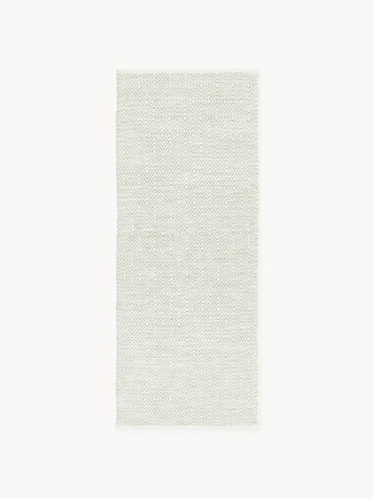 Passadeira para exterior artesanal com padrão de losangos vintage Rika