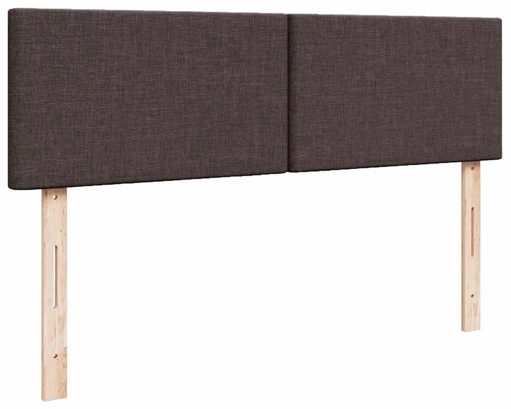 Cama otomana com colchão 140x190 cm tecido castanho escuro
