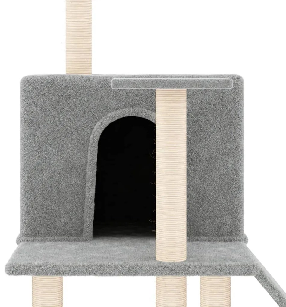 Árvore p/ gatos c/ postes arranhadores sisal 109 cm cinza-claro