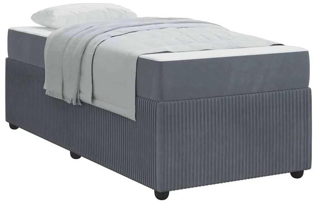 Estrutura de cama com colchão Cinzento escuro 90 x 190 cm