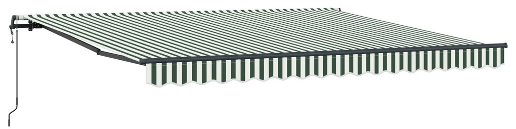 Toldo Retrátil Automático vidaXL Verde e Branco 400x350 cm