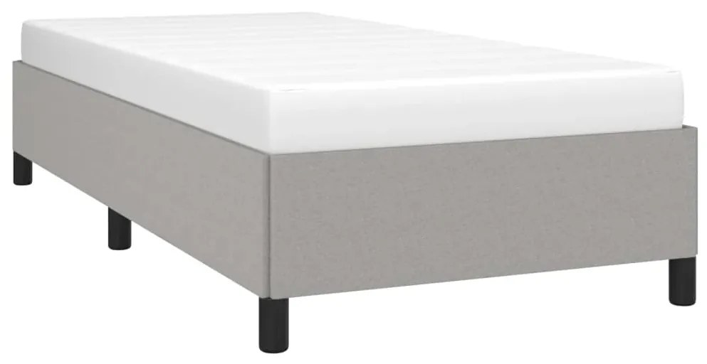 Estrutura de cama 90x200 cm tecido cinza-claro