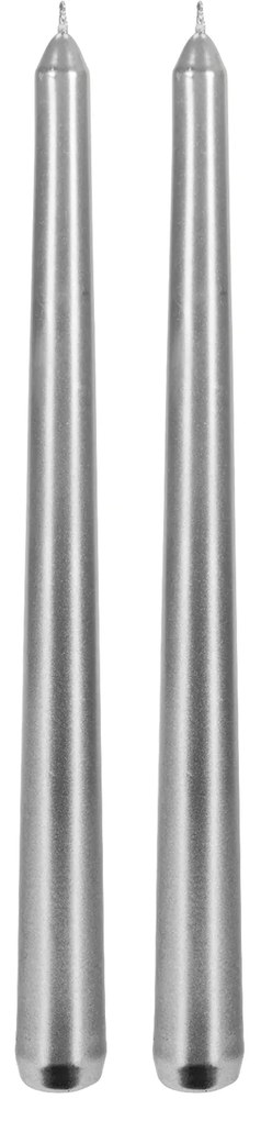 Velas Prateadas 25CM Pack 2