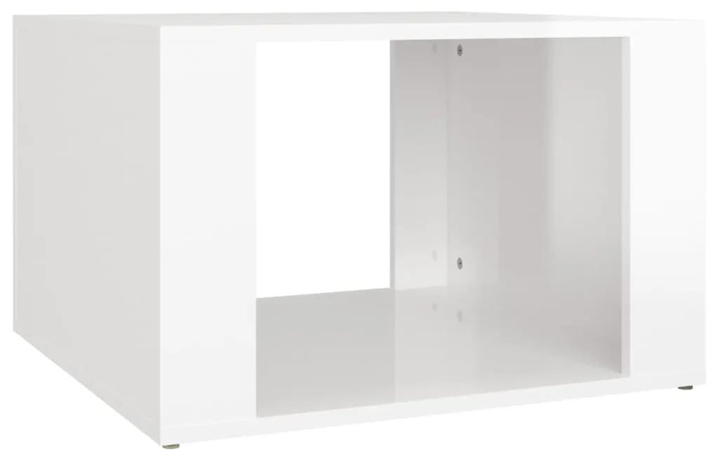 Mesa de cabeceira 57x55x36cm derivados madeira branco brilhante