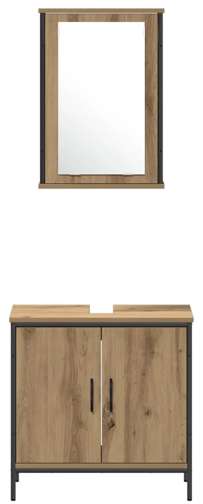 Conjunto de Móveis para Banheiro com 4 Peças em Carvalho Artisan e Mad