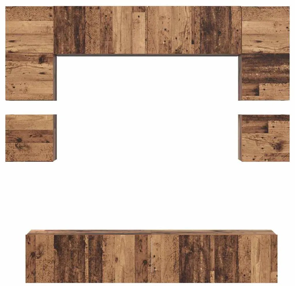 Conjunto de móvel de TV 8 pcs Madeira antiga 80 x 30 x 30 cm
