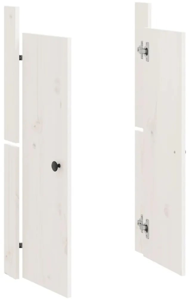 Portas cozinha p/ exterior 2 pcs 50x9x82 cm pinho maciço branco