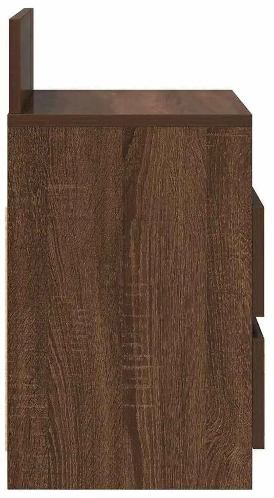 Mesa de cabeceira com 2 gavetas 40x33x60 cm carvalho castanho