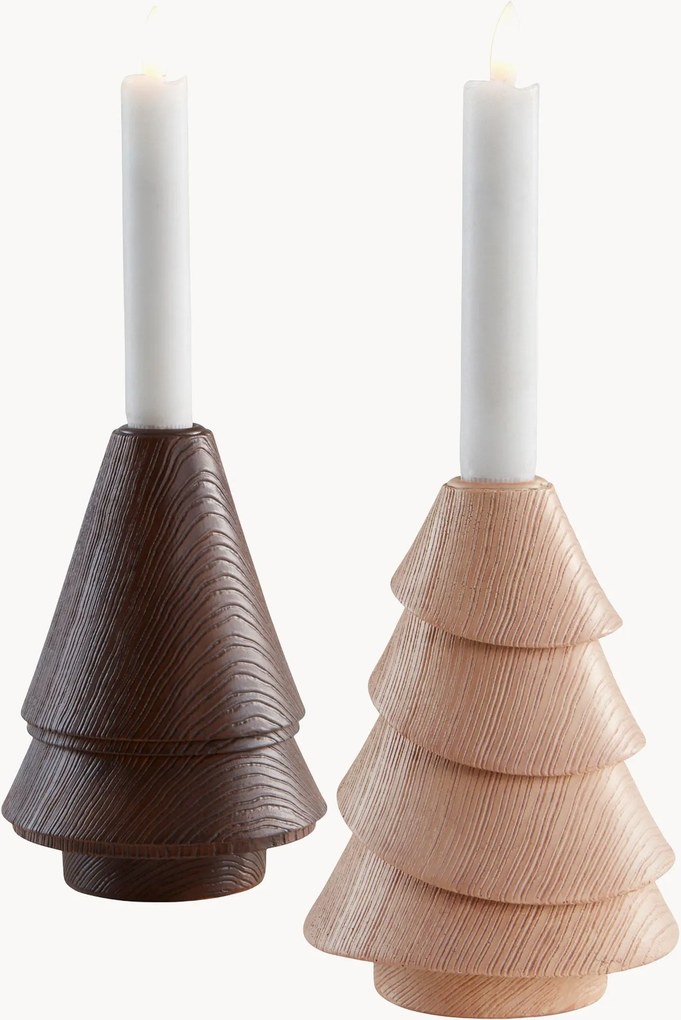 Castiçal de Natal Woody, conjunto de 2