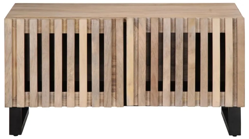 Mesa de centro 80x51x40 cm madeira de mangueira maciça branco