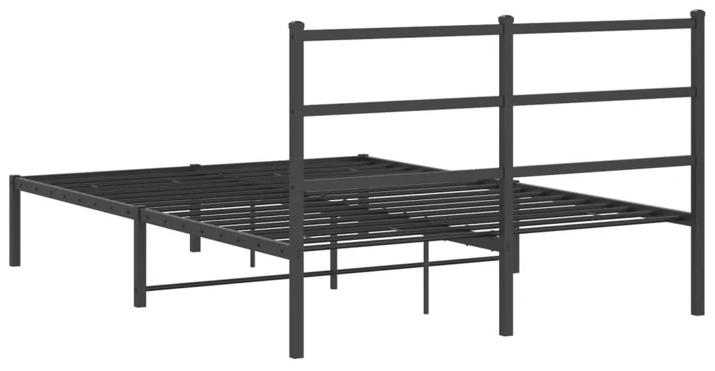 Estrutura de cama com cabeceira 140x200 cm metal preto
