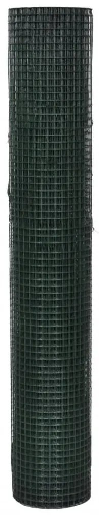Cerca arame p/ galinheiro c/ revestimento PVC 25x1 m aço verde