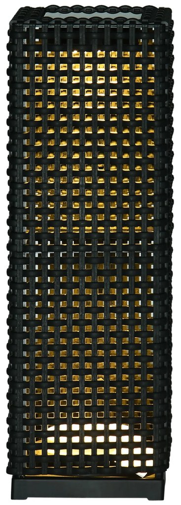 Candeeiro Solar de Jardim – 15,5x15,5x47 cm – Preto – Luz LED Quente c