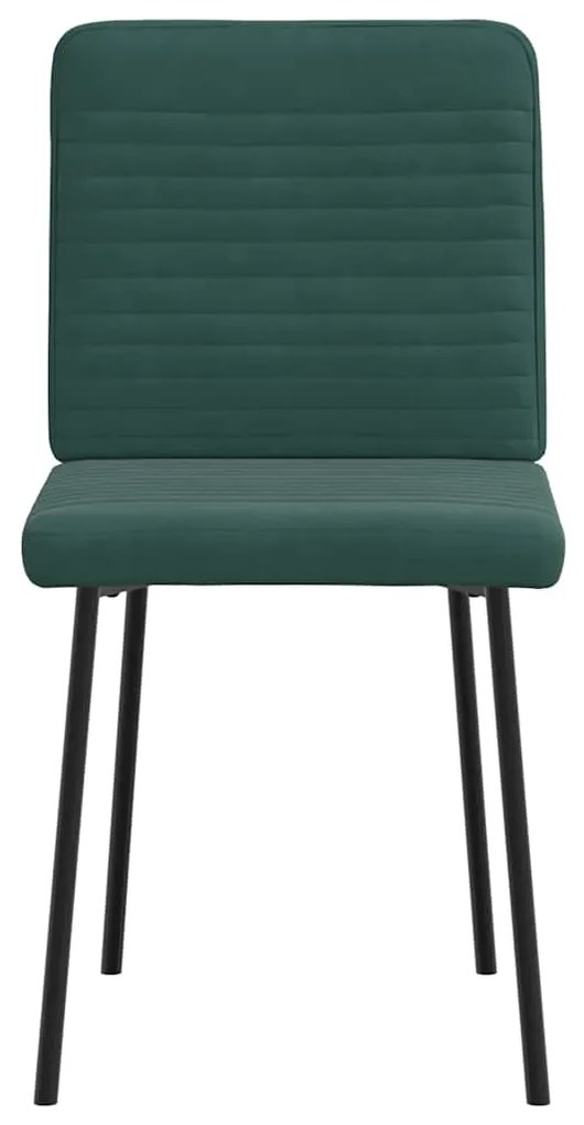Cadeiras de jantar 2 pcs veludo verde-escuro