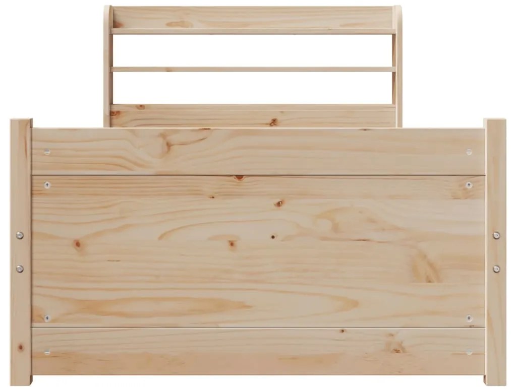 Estrutura de cama com cabeceira 100x200cm pinho maciço