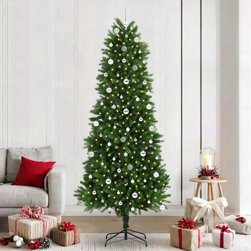 vidaXL Árvore de Natal com 300 LEDs com suporte Verde 240 cm PE