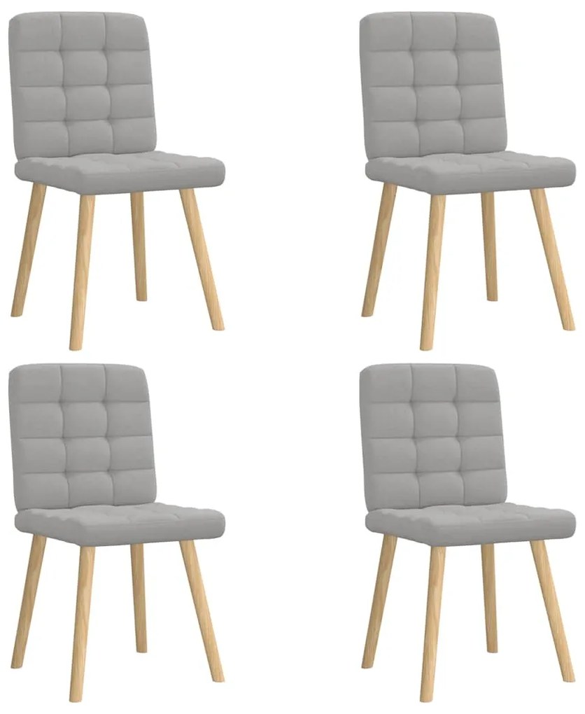 vidaXL Cadeiras de jantar 4 pcs tecido cinza nuvem