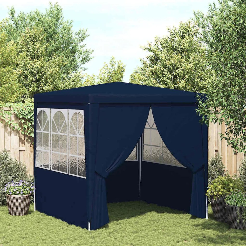 48519 vidaXL Tenda festas com paredes laterais 2,5x2,5m 90g/m² azul