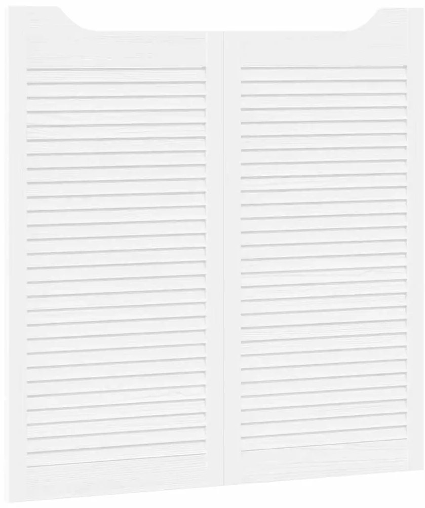 Portas de batente design de persiana 2-Par 100x100 cm branco