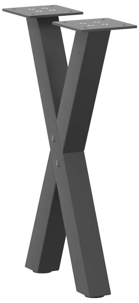 Pés para mesa de centro em formato de X, 2 peças, antracite, 28x(42-43