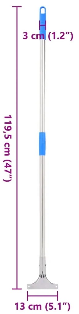 Cabos de rodo de chão 5 pcs 119,5 cm aço e plástico