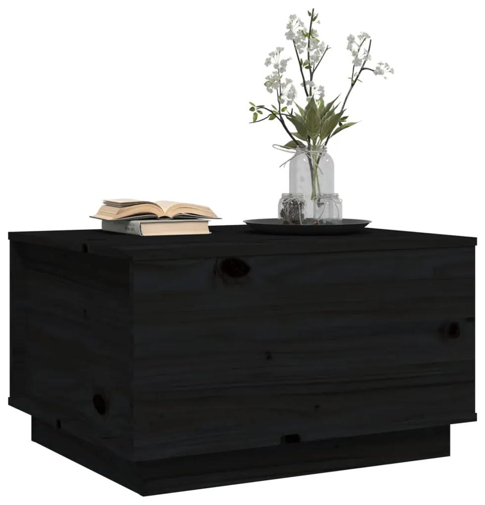 Mesa de centro 60x50x35 cm madeira de pinho maciça preto