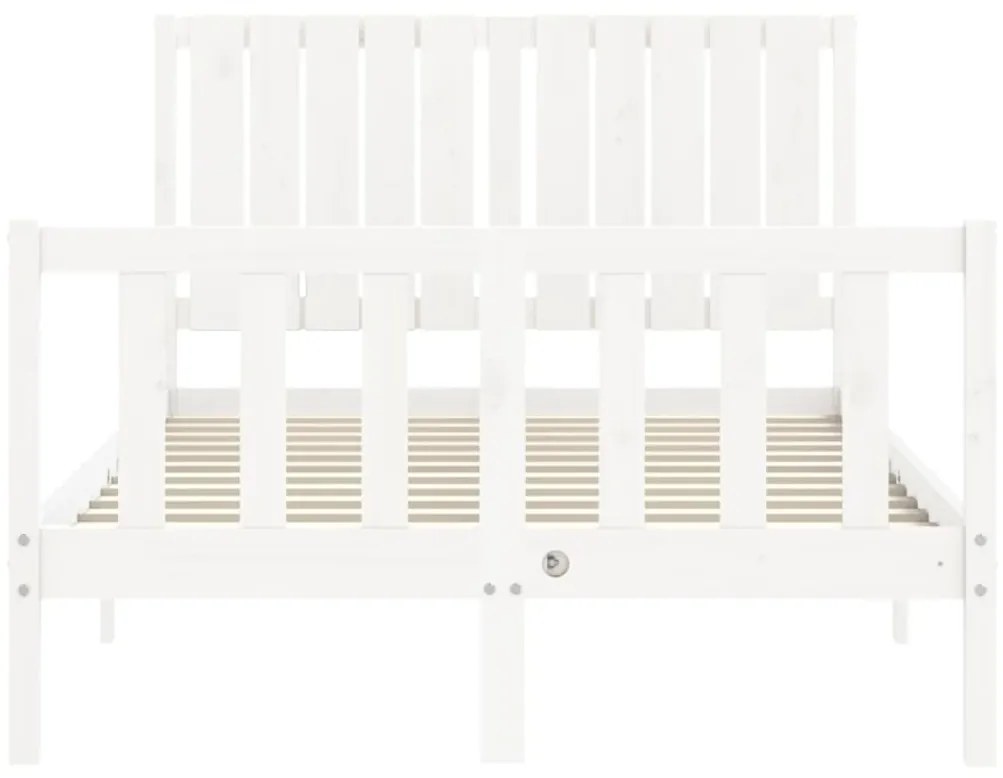 Cama sem colchão 120x200 cm madeira de pinho maciça branco