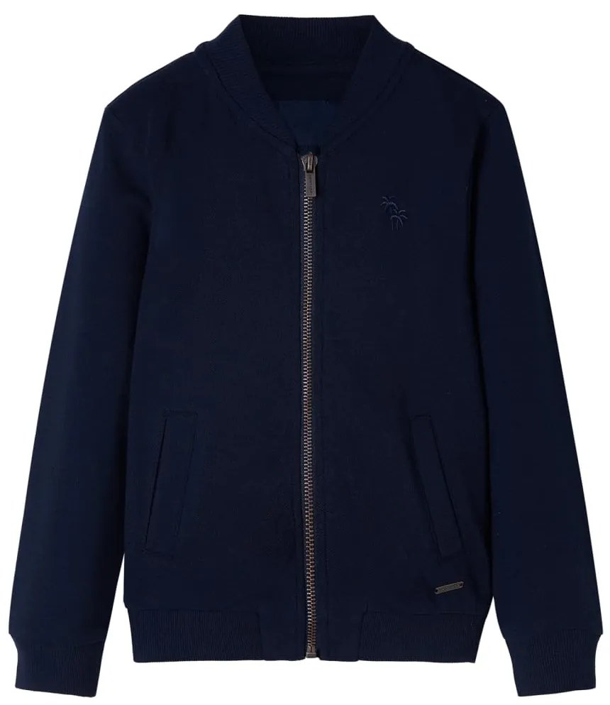 Sweatshirt para criança com fecho azul-marinho 92