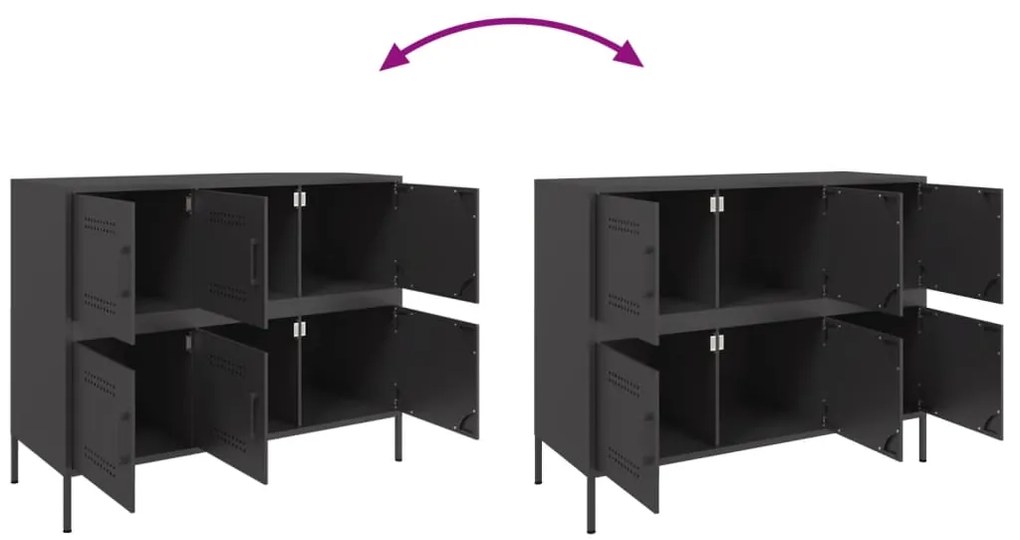 Aparador 100,5x39x79 cm aço preto